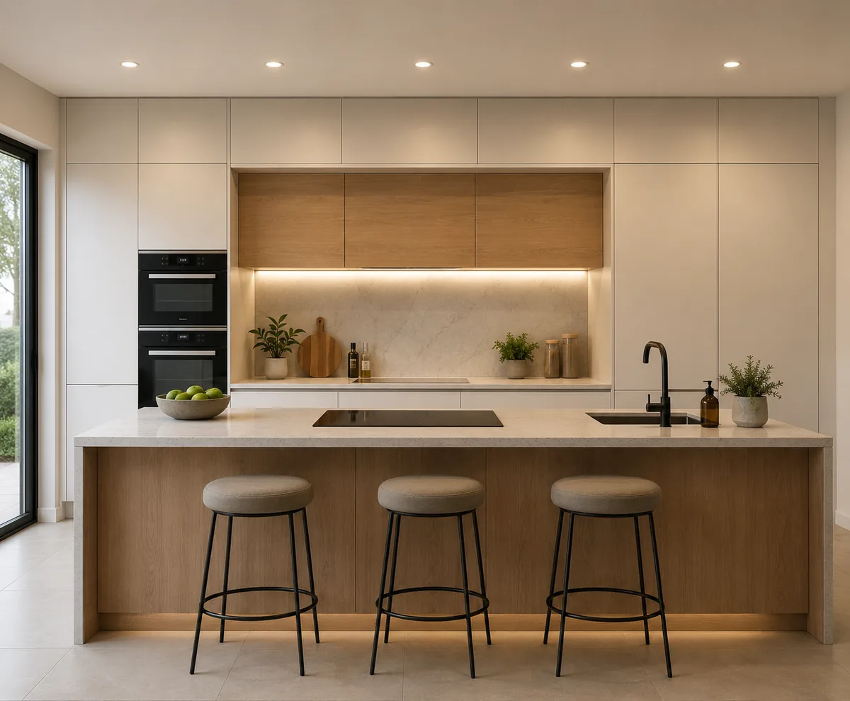 Kitchen downlight and electrical finish
