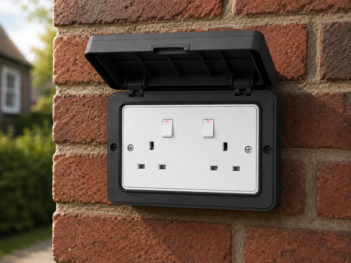 Outdoor weatherproof socket installation