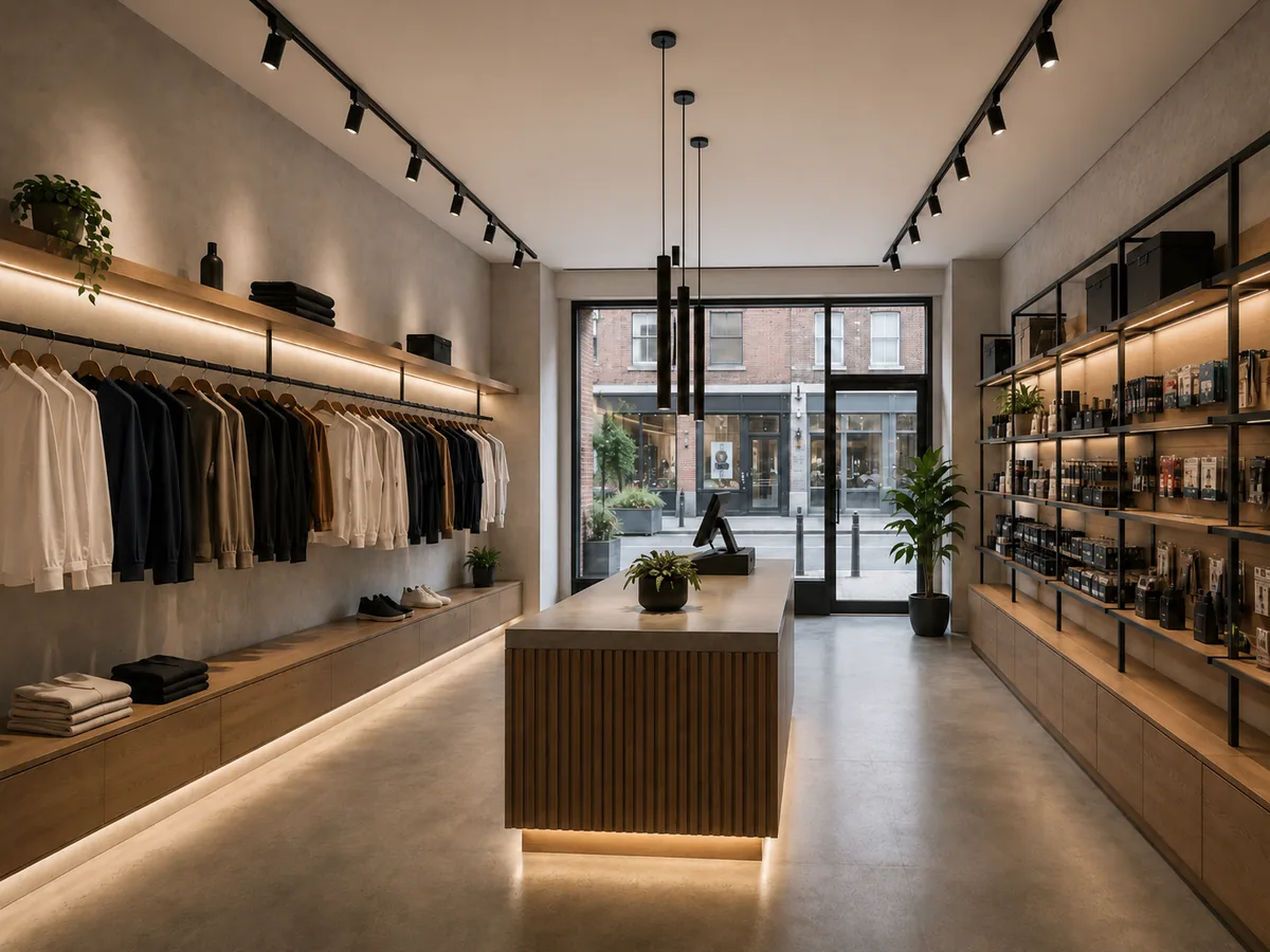 Commercial shop fit-out lighting and electrical work
